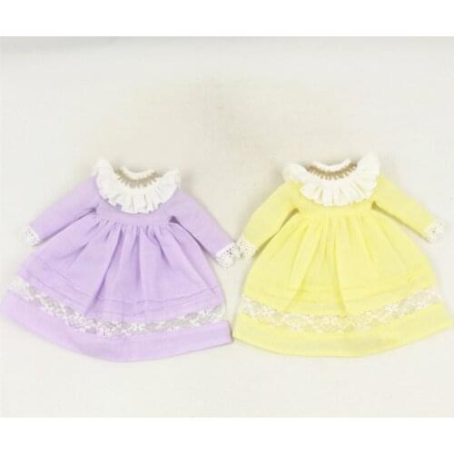 DBS Blyth icy 1/6 30cm BJD yellow purple dress clothes lace girl toy gift