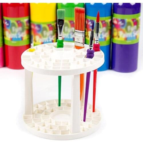 49 Holes Paint Brushes Pen Holder White Pen Rack Display Pen Watercolor Painting Holder Art Brush Holder Support Stand Supp X0K0