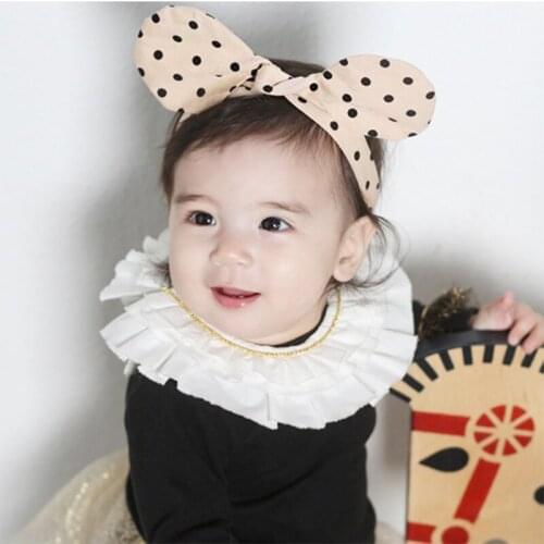 New childrens hair band cute wave point Mickey ears knotted jewelry baby round childrens hair accessories