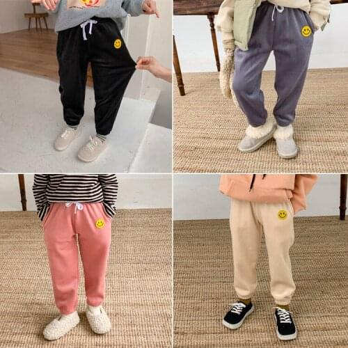 Childrens Pants Movement Fleece-Lined Thickened Cotton Outer Wear Standard Childrens Clothing Cotton