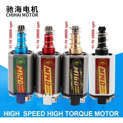 CHIHAI MOTOR M120/140/160 High Torque/ High Speed Motor AEG/ EBB Motor Long Axis for Airsoft M4/MP5 M16 G3 P90 AK