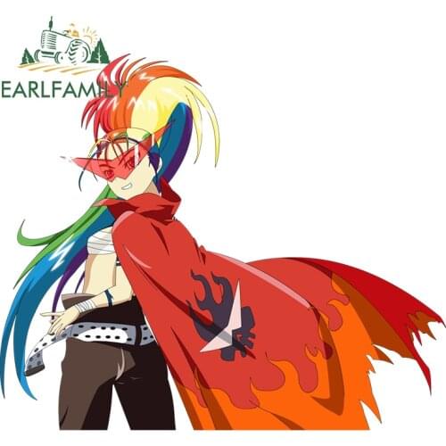 EARLFAMILY 13cm x 11cm for Tengen Toppa Gurren Lagann RV Car Sticker Waterproof Sunscreen Decal Refrigerator Windows Decoration