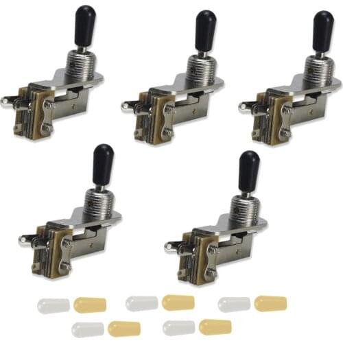 FLEOR 5PCS L-Type Guitar Switch 3 Way Toggle Switch with Tips for SG/ES Style Guitar Parts