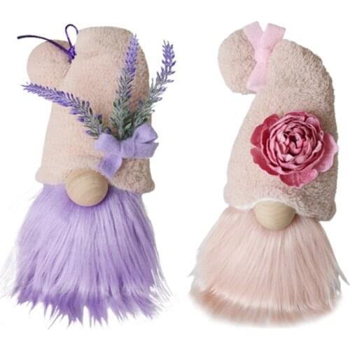 Mothers Day Gnome Lavender Flower Tomte Swedish Nisse Scandinavian Elf Dwarf Farmhouse Kitchen Decor Shelf Tiered Tray Decorati