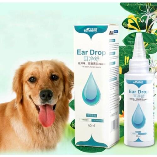 60ml Pets Ears Drops Odor Remover Effective Against Mites Antibacterial Preventing Ear Disease Pet Dog Cat Clean Ear Wash Supply