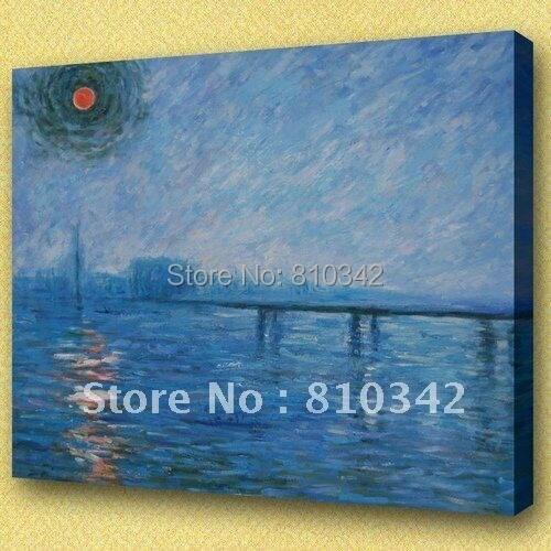 Monets paintings,reproduction,soft colors,bridge,canvas art,handmade painting Monet39