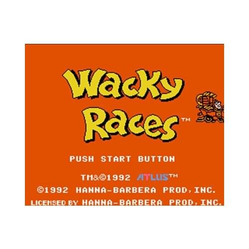 Wacky Races 60 Pin Game Card Customized For 8 Bit 60pins Game Player