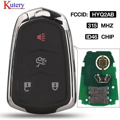 Kutery 4 Buttons Smart Remote Car Key Fob 315MHz for Cadillac ATS XTS ATSL CTS 2015 2016 2017 2018 2019 FCC: HYQ2AB