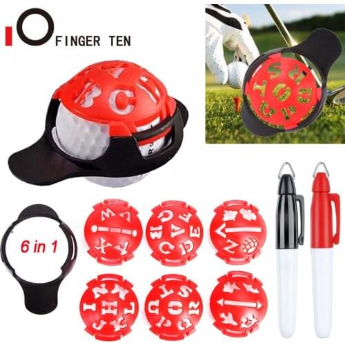 6-in-1 Golf Ball Line Liner Marker Marks Template Draw Positioning Template Alignment Putting Tool Putt Linear Drop Shipping