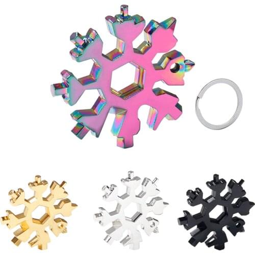 18 in 1 EDC Snowflake Tool Card Combination Multifunctional Snowflake Screwdriver Snowflake Wrench Tool Snowflake Tool Card
