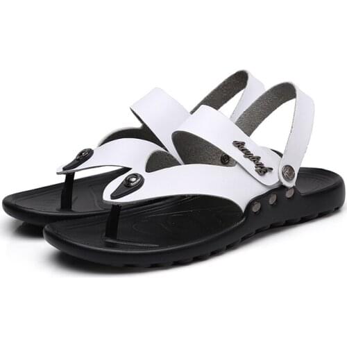 Genuino transpirables cuir men da sandalia homme sandals for rubber sandals-men sandel slide roman sandali man piel verano 2020