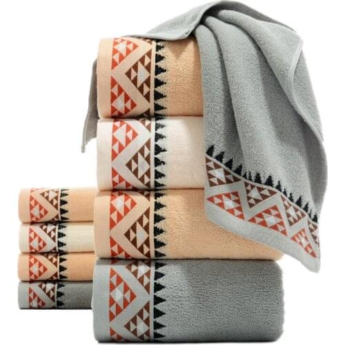 Drop Shipping 3pcs Towel Set 100% Cotton 1pc Bath Beach Towels and 2 pcs Hand Face Towels Set Hotel Absorbent Women Men towel