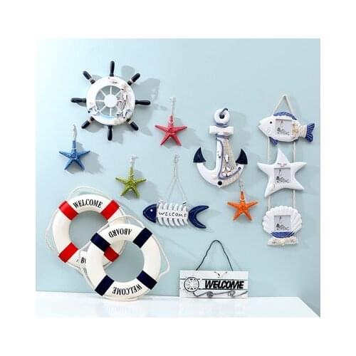 The living room wall decoration mural creative Home Furnishing Mediterranean style stereo wall decoration starfish rudder