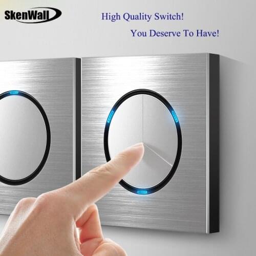 86 Type Dimmer Switch Fan Switch Wall Switch Household Silver Aluminum Alloy Panel LIght Switches EU UK France Socket 90V-250V