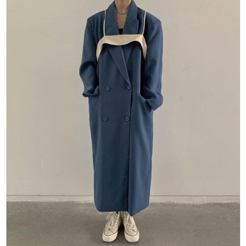 New Loose Oversize Girls Women Trenches Double Breasted Outwear Coat Windbreaker Long Womens Trench Winter Overcoats Plus Size