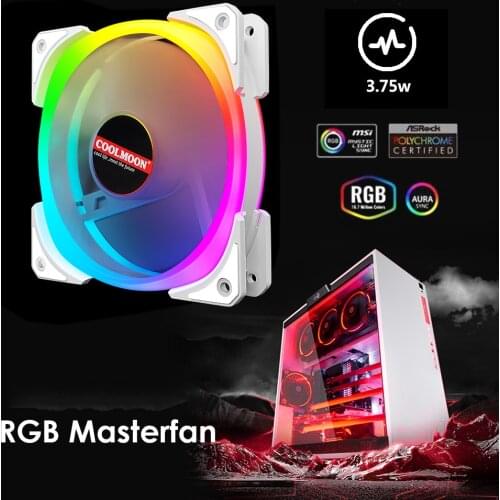 Pro PC ARGB Cooling Fan 12V RGB 6 Pin 120mm Radiator Mute Computer Case Cooler Lightweight Easily Carrying Safety Parts
