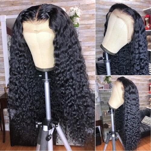 Deep Curly 13x4 Lace Front Human Hair Wigs 150 Density Lace Frontal Wig For Women Pre Plucked Remy Brazilian Lace Closure Wigs