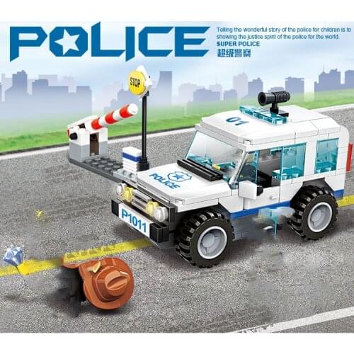 SWAT Policeman Thief Police Station Set Model Building Block Brick Childrens Toy Kit Boy Car Gift