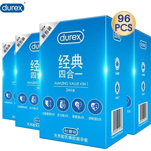 Durex Condom 100 Pcs 4 Styles Natural latex Ultra Thin Extra Lubrication Penis Condoms Adult Intimate Products Sex Toys For Men