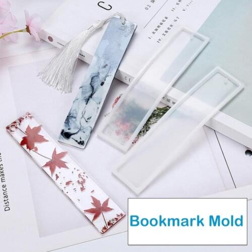Silicone Molds Bookmark Crystal Epoxy Resin DIY Crafts Jewelry Creative Rectangle Shape Silicone Forms Blank