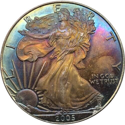 United States 1 Dollar American Silver Eagle Bullion Coin 2005 w Plated Silver Commemorative Coin Copy coin