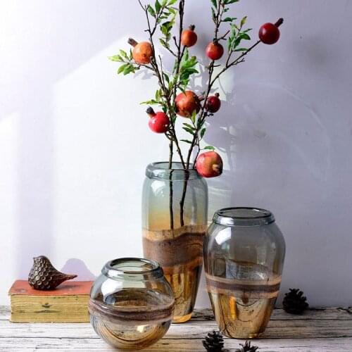 Glass Vase Ornaments Flower Arrangement Decoration ваза стекло Vintage Decor American Style Antique Vases ваза стекло אגרטל