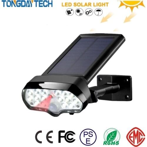 TONGDAYTECH Solar Light PIR Motion Sensor Lights Waterproof Solar Powered Spotlights Wall Lamp For Outdoor Garden Decoration