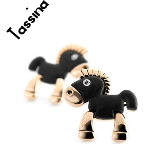 Tassina Trendy Horse Stud Earrings Jewelry Gold Color Cartoon Earrings Accessories For Girls Party Gift YTE-4948