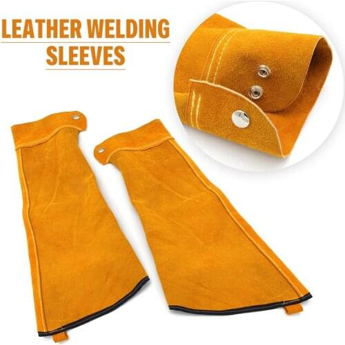 Heat Resistant Welding Sleeves Spark Resistant Protection Leather Sleeves for Welding