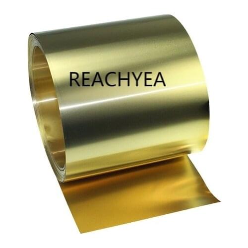1000MM/ROLL Thin Brass Strip Thickness 0.03MM*W100MM gold film Brass Sheet Brass Foil Brass plate H62