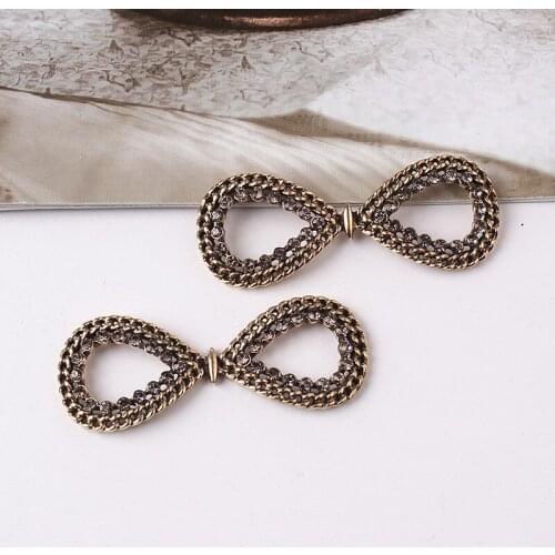 5PCS retro diy alloy jewelry accessories diamond-studded butterfly combined with gold accessories headdress clothing accessories