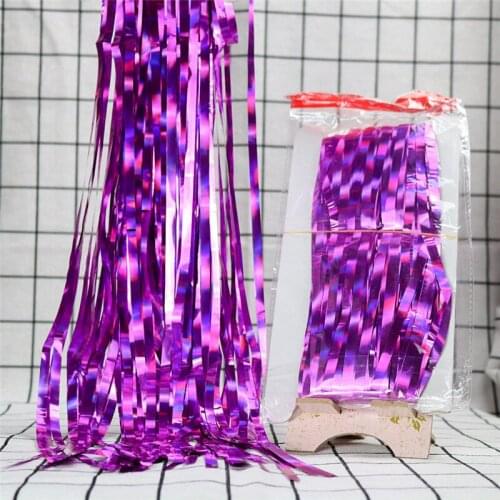 1 Meter Wide * 2 Meters Long Rain Curtain Pull Flower 1 * 2 Meters Party Background Foil Curtain Rose Gold Pink Rain Silk qq026
