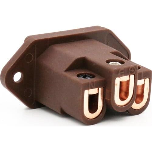 1 piece VI06CC Pure Red Copper Non Solder Hi End IEC Socket Inlet
