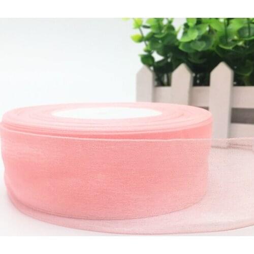 5 Yards 38mm Ribbon Wedding Party Decoration Handmade Organza Ribbon Gift Wrapping Hair Bows DIY Christmas Ribbon #Pastel Pink