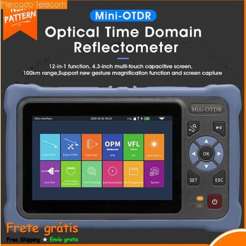 AUA800 12-in-1 100KM Mini OTDR 1310/1550nm 26/24dB Fiber Optic Reflectometer Touch Screen VFL OLS OPM Ethernet Cable Tester