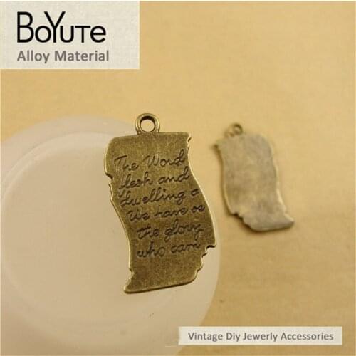 BoYuTe (40 Pieces/Lot) 18*34MM Wholesale Antique Bronze Plated Zinc Alloy Diy Word Plated Pendants for Jewelry Materials
