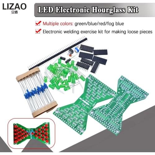 DC 5V Red LED Electronic Hourglass Students DIY Kit Speed Adjustable Funny Electronic DIY Kits LED Double Layer PCB Board