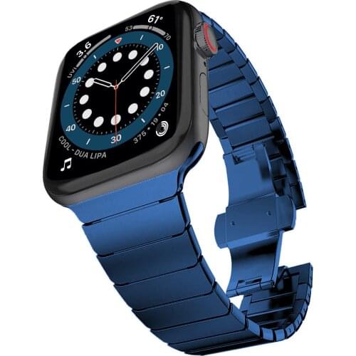 For apple watch se 6 44mm 40mm band Stainless Steel link bracelet for iwatch 3 42mm 38mm strap Business bands women men correa