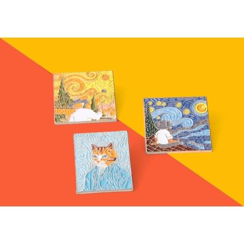 Adaptation Famous Oil Painting Enamel Pins Custom Artistic Collection Brooches Lapel Badge Bag Jewelry A Unique Gift For Artists