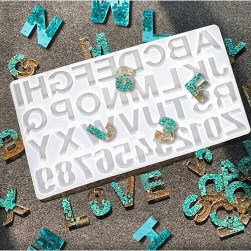 DIY Casting Mold,Outgeek Backward Number Alphabet Jewelry Casting Mold Reversed Letter Jewelry Making Mold DIY Sugar Cake Craft
