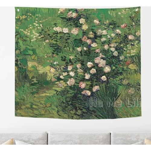 Tapestry Van Gogh Roses Wall Hanging Art Decor For Living Room Bedroom World Classic Famous Art Masterpiece