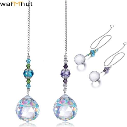 WarmHut 30mm 40mm Crystal Ball Suncatchers Rainbow Glass Prism Pendant Wall Window Hanging Ornament for Home Garden Decoration