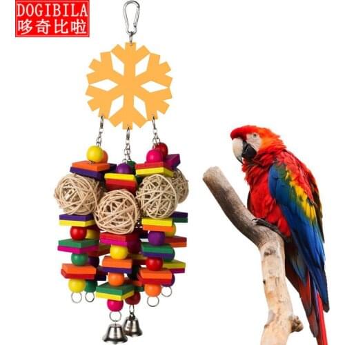 Large medium and small parrots gnawing toys rattan balls building blocks gnawing strings climbing ladders and ladders