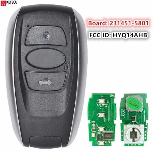 KEYECU for Subaru BRZ Forester Impreza Legacy WRX XV 2014 2015 2016 2017 Smart Remote Key Fob HYQ14AHB 231451-5801 88835-AL012