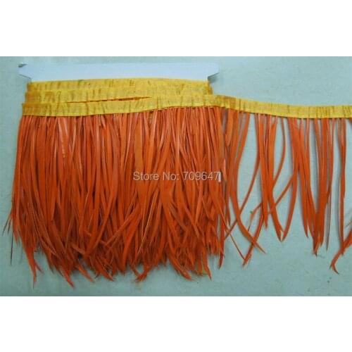 Spiky Feather,5Yards/lot!-Orange Goose Biots Wholesale Feather Trim,Millinery Feather, Biot, Hat Trimming,feather lace