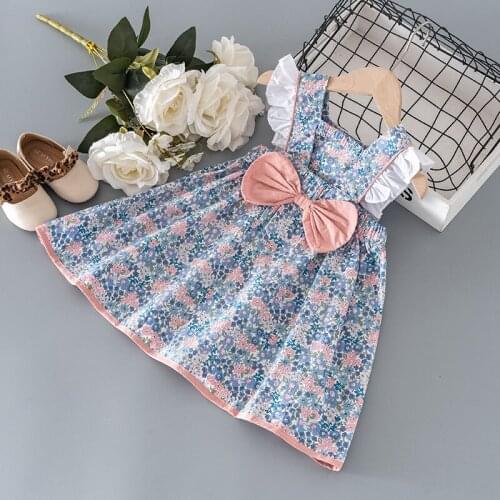 Summer 1 year baby girl birthday clothes floral bow dress costume for toddler girls baby clothing outfit thin cool dresses dress