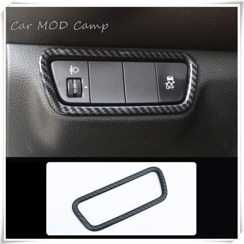 Left Hand Drive! For Kia Cerato Forte K3 2019 2020 Interior Accessories ABS Carbon Style Head Light Adjust Button Cover Trim