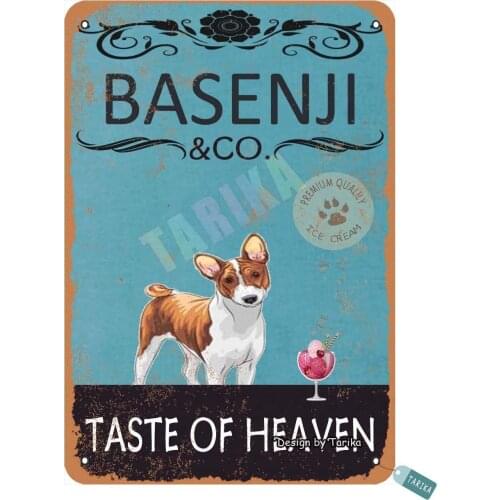 Keely Basenji Dog Ice Cream Company Metal Vintage Tin Sign Wall Decoration 12x8 inches for House Room Cafe Bars Restaurants