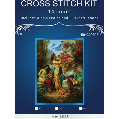 N,Angels and Goodness, DIY Handmade Needlework Counted Cross Stitch Set Embroidery Kits 14CT Pattern Cross-Stitching Decoratin