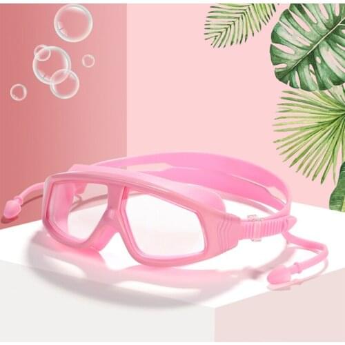 2021 New Fashion Childrens Swimming Big Frame Goggles Waterproof and Anti-fog HD Professional Diving Youth Swimming Goggles